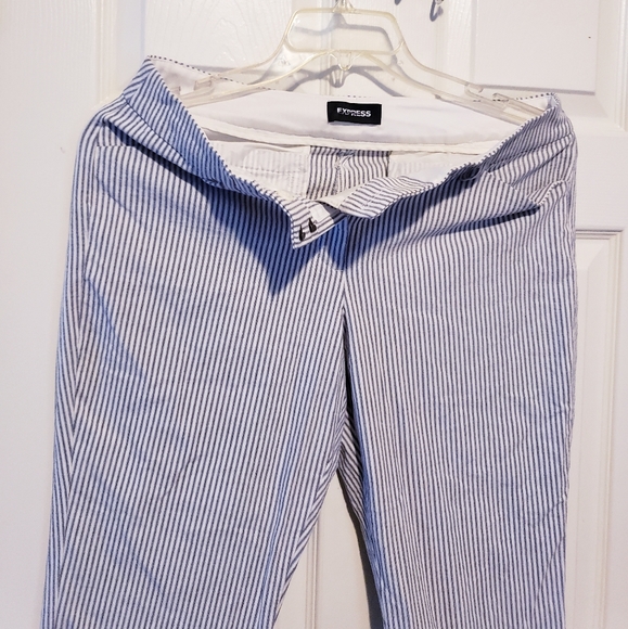 Express Editor barely boot low rise Sz-10R Blue stripe blue striped - Picture 5 of 13